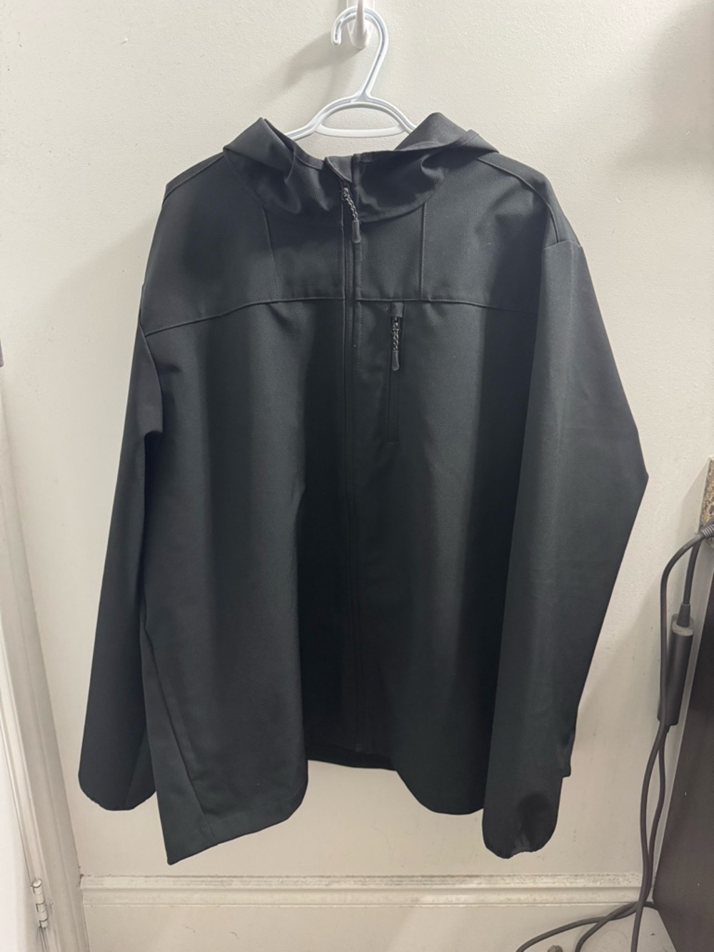 Athletic Works Black Hooded Windbreaker Jacket